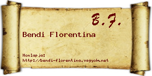 Bendi Florentina névjegykártya